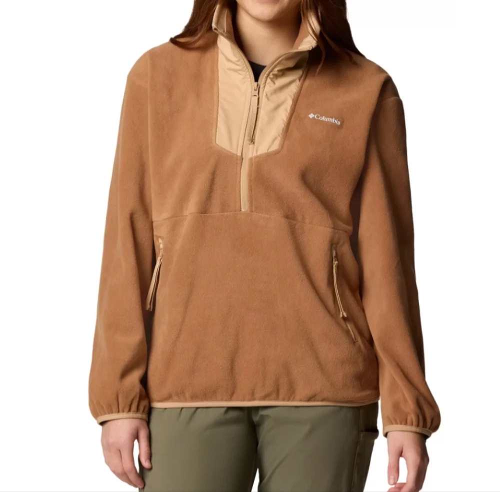 Women's Columbia Sequoia Grove 1/2 Zip Brown Fleece Pullover Size XL NWT - Picture 1 of 13